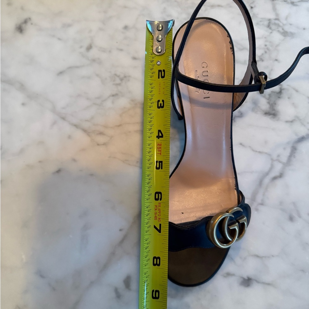 GUCCI Marmont Leather GG Block-Heel Sandals - Picture 15 of 16